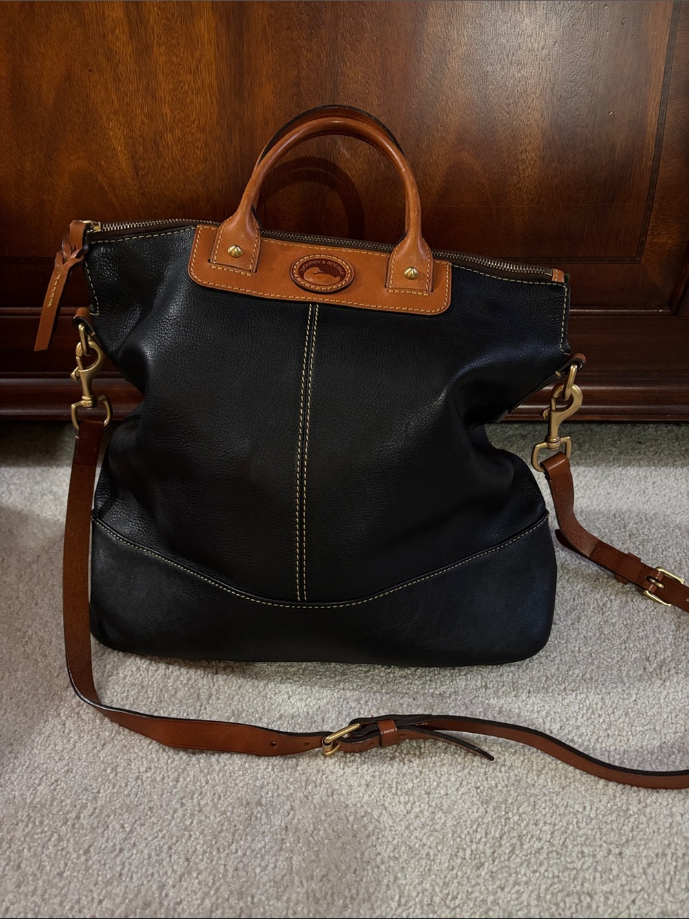 Dooney & Bourke Florentine Leather Convertible Shopper